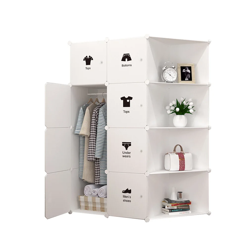 Großer Würfelschrank, Schlafzimmer-Kleiderschrank mit Türen, Organizer-Regale, Kleiderkommode, platzsparender modularer Schrank für die Wohnung
