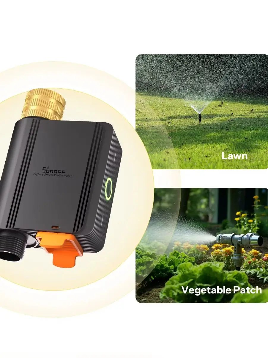 SONOFF Hydro ONE SWV-ZFE Zigbee Smartes Wasserventil – Wassersteuerung mit Durchflussmesser, Messinganschluss, Alarmfunktion, kompatibel mit Apple Home über Matter Bridge