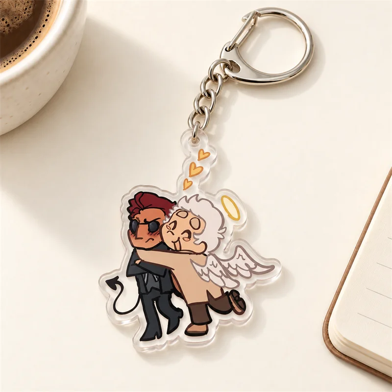 Good Omens CHIBI Keychains, Aziraphale & Crowley