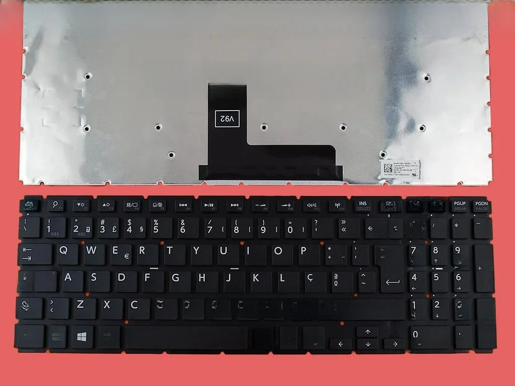 Nowa PO portugalska klawiatura Teclado dla Toshiba Satellite L50-B L50D-B L50T-B L55-B L55D-B L55t-B Laptop, błyszcząca ramka czarna — zdjęcie 2
