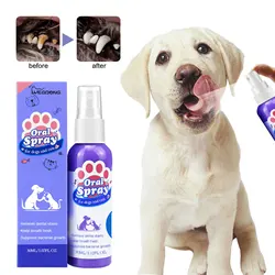 Pet Oral Cleanse Spray Dog Cat Teeth Deodorant Plaque Cleaning Teeth Whitening Remove Kitten Bad Breath Pet Teeth Cleaner Spray