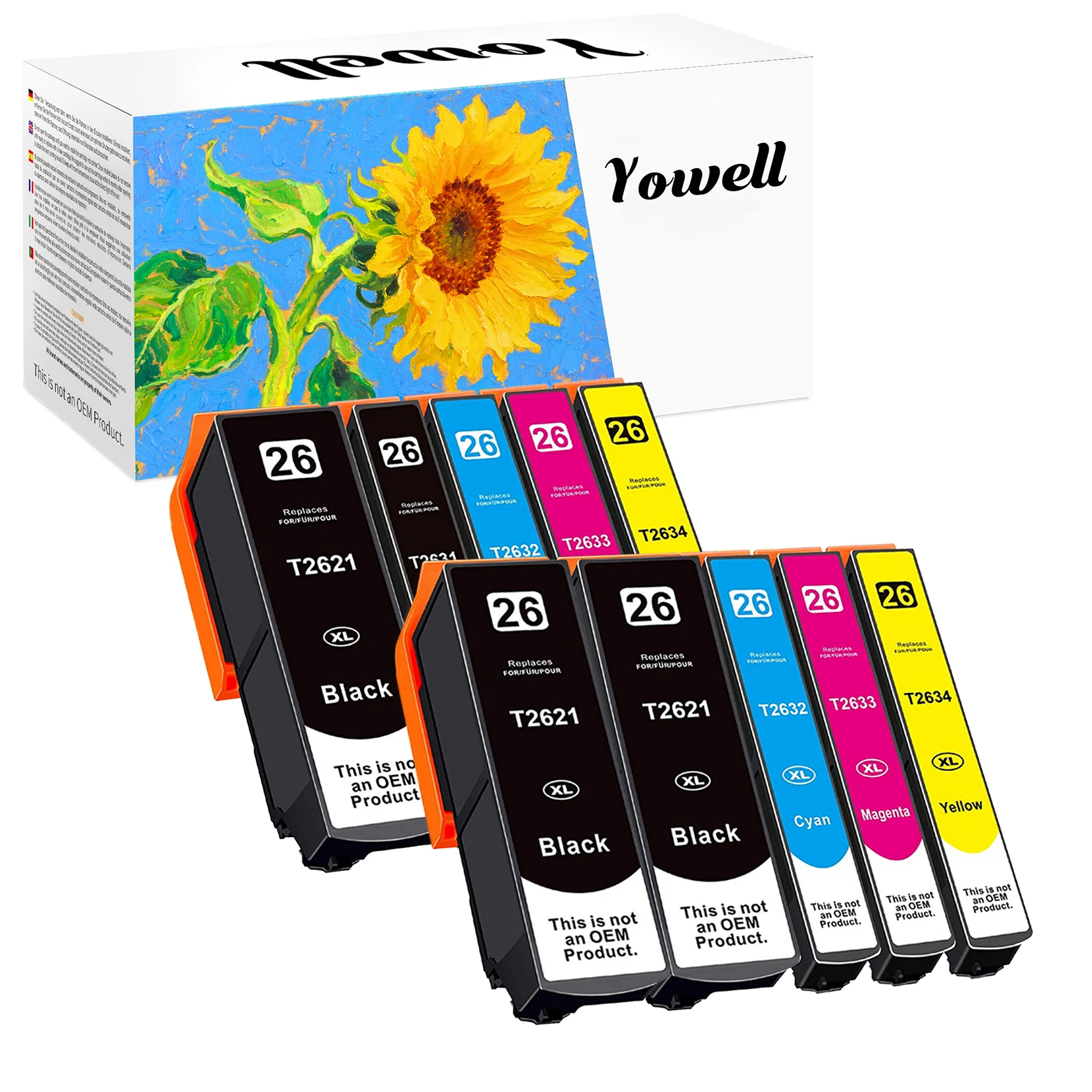 Yowell T26X T2621 T2631 T2632 T2633 T2634 Kompatible Tintenpatronen für XP-510 XP-520 XP-600 XP-605 XP-610 XP-615 XP-620 – Detail 1