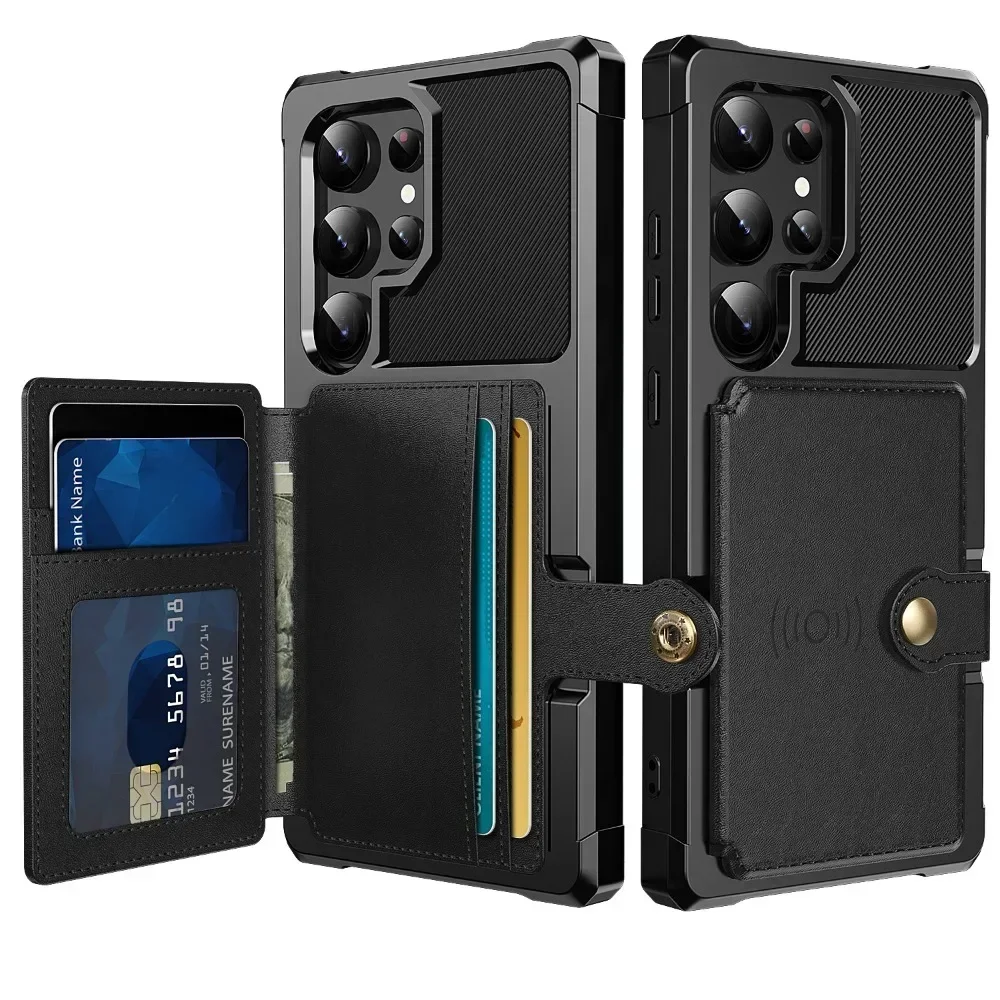 Kaarthouder hoesje voor Samsung Galaxy S24 S23 FE S25 Plus S22 S21 S26 Ultra A17 A37 A56 A36 A55 A35 A15 A54 A34 A52S A05S A05 A16 - afbeelding 2