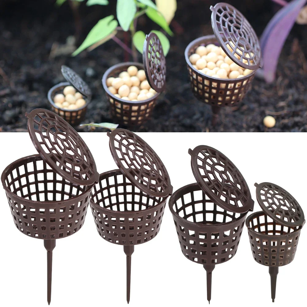 10-50PCS Bonsai Boîte d'engrais Mini panier de plantation automatique Conteneur de fertilisation à libération lente avec couvercle Pot de pépinière portable