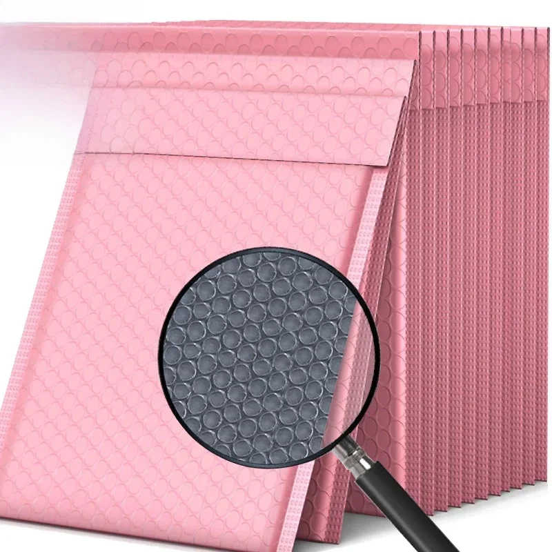 100/10 pièces enveloppes à bulles roses sac étanche mousse adhésive auto-scellant sac d'emballage Mailers expédition enveloppe organisateur de stockage