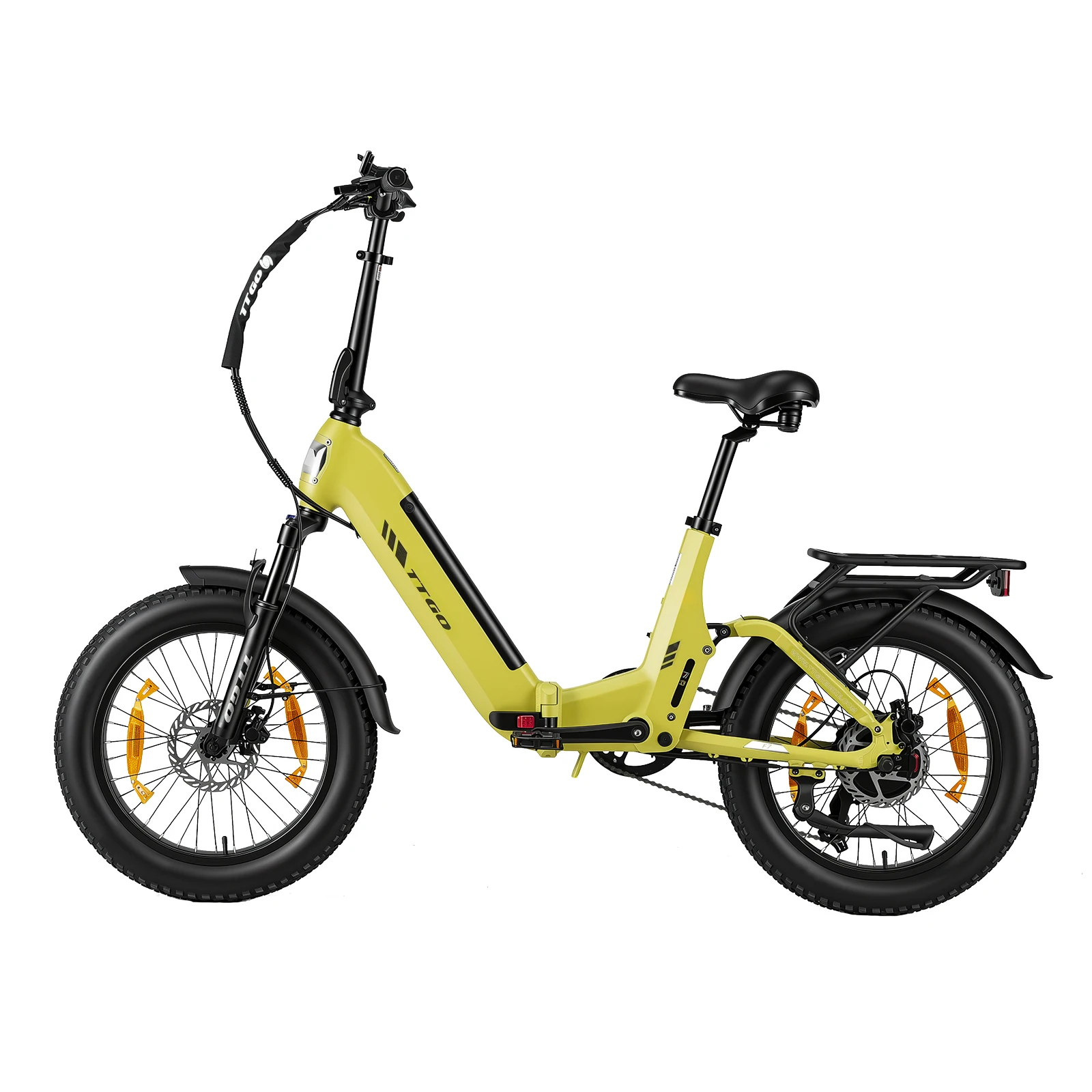 TTGO F7 opvouwbare elektrische fiets voor volwassenen, 20-inch stadsfiets met een uitneembare 48V 15Ah (720Wh) batterij, snelheid van 25 km/u, bereik van 100-120 km, hydraulische schijfremmen.