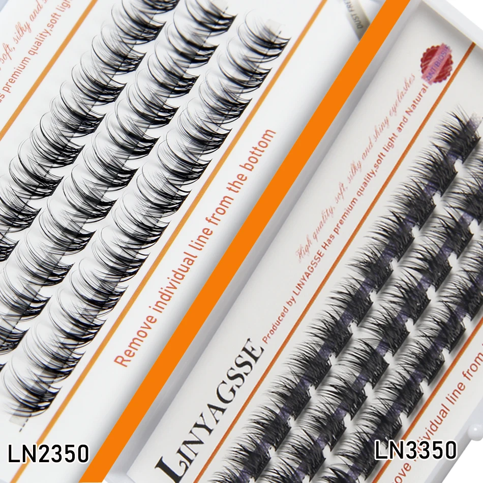 LINYAGSSE 50D 0.07 3 rows Self-Grafting Cluster Lashes Natural Mink Eyelash Individual Extension Lashes Makeup Cilias