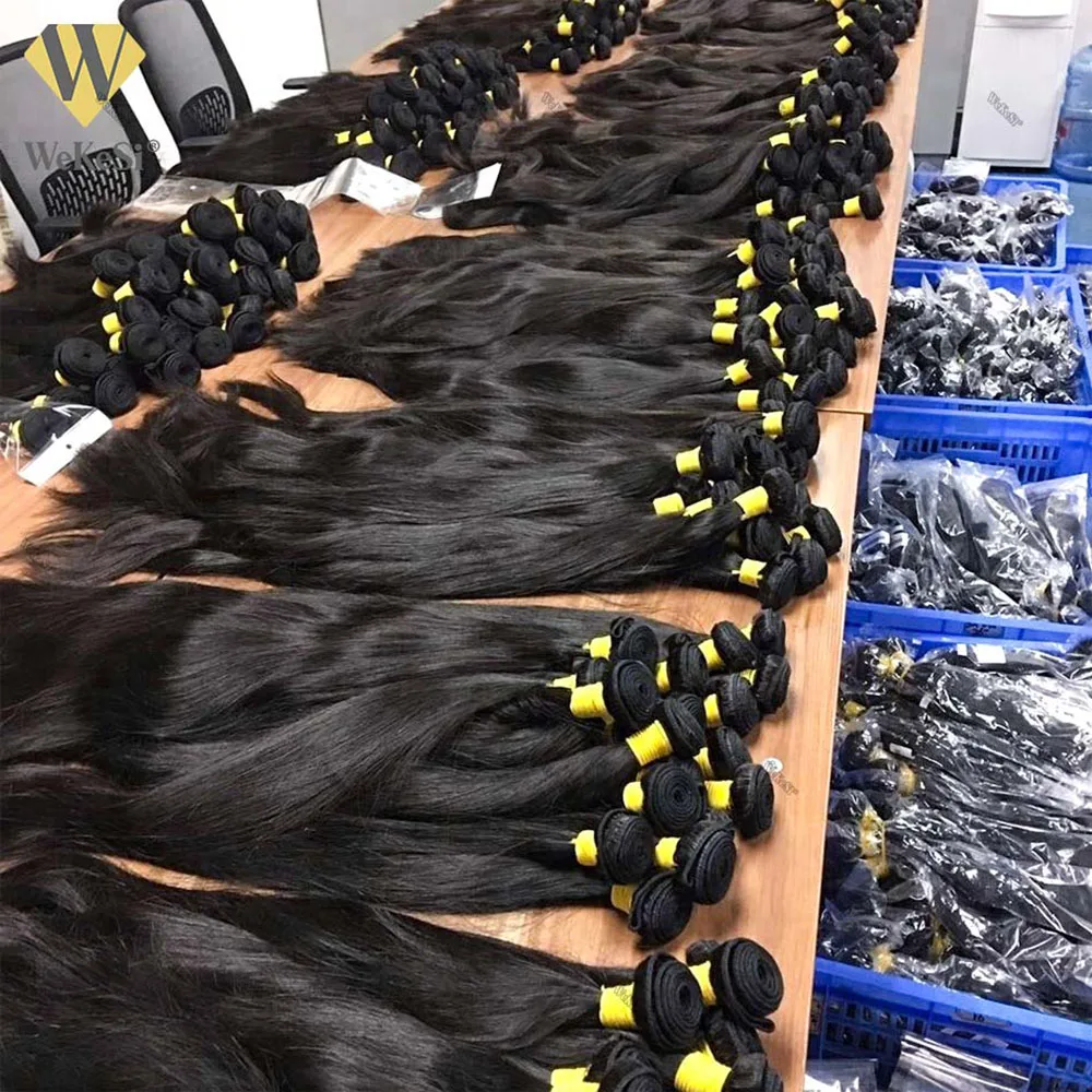 Brasileiro Hetero Cabelo Humano Weave Bundles, cor loira, extensão de trama, Raw, 100% Cabelo Humano, 1B Cor, 613