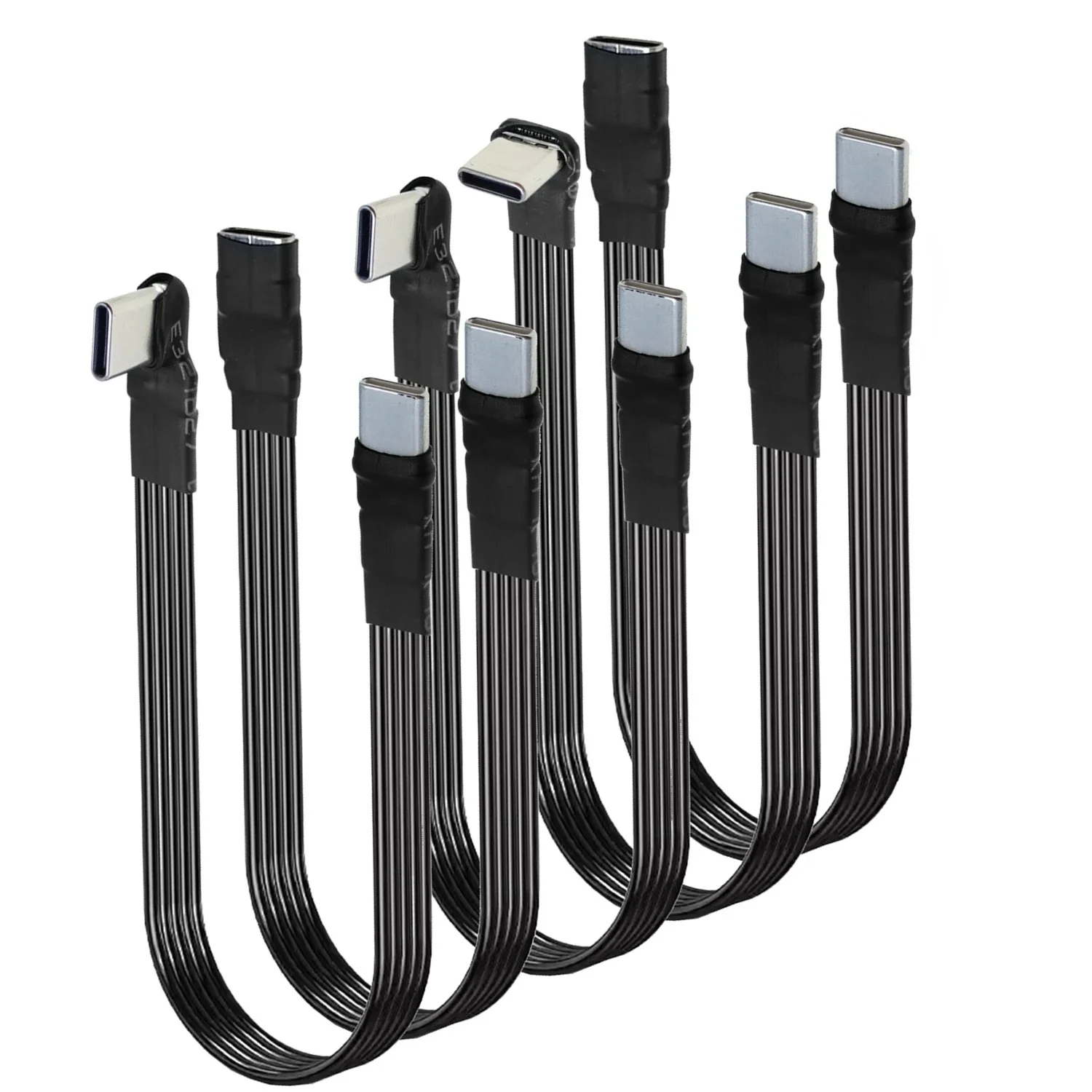 50CM Typ C do USB-C 90 °   Kątowy kabel adapterowy Power bank Elastyczny kabel PD Kabel ładujący USB C zagięty płaski kabel silikonowy — zdjęcie 2