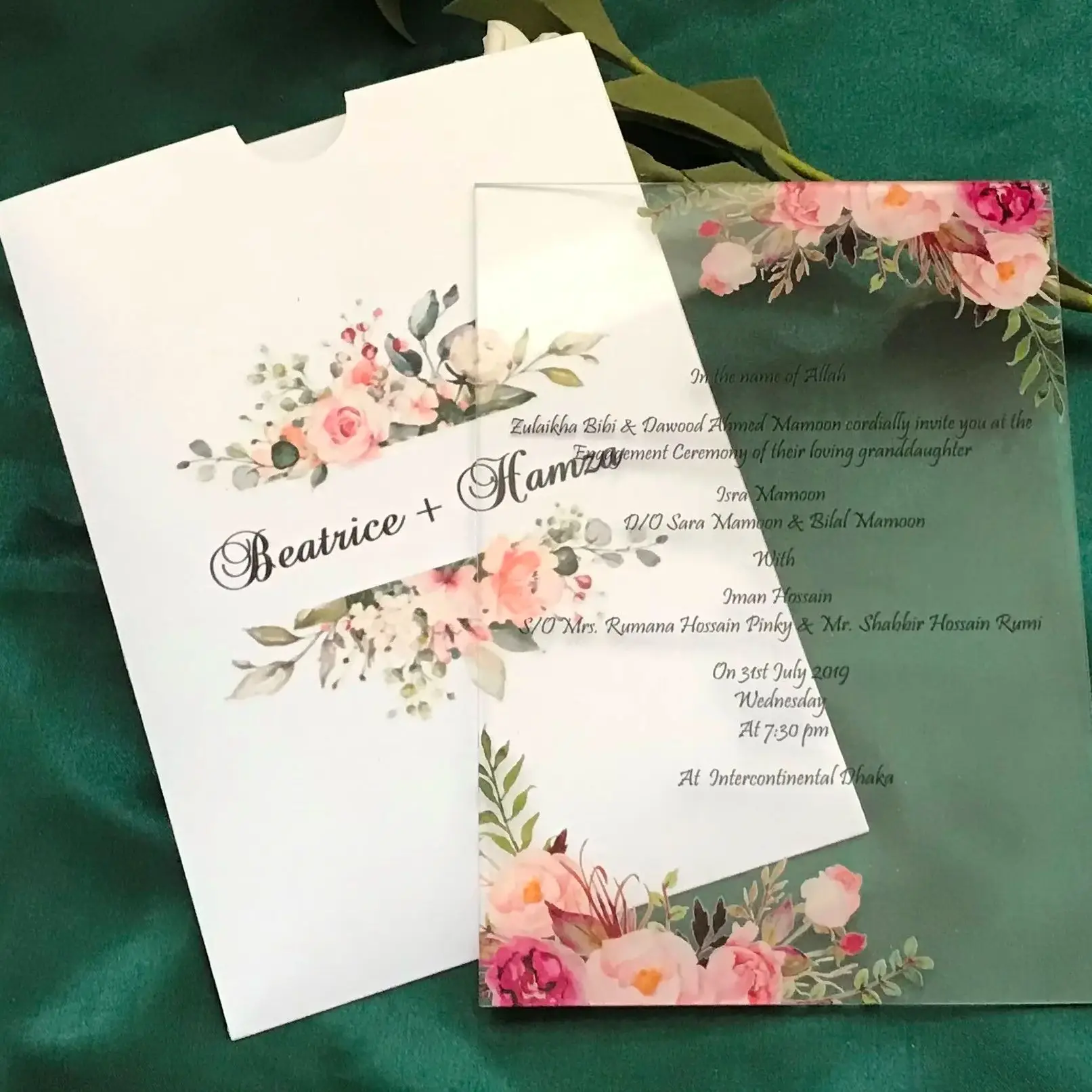 

10pcs Custom White Pocket Envelopes,Acrylic Wedding Invitation,Transparent Birthday Invitation Card for Party Gift Decoration
