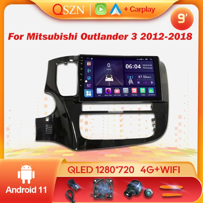 

9 Inch Android 11.0 For Mitsubishi Outlander 3 2012 - 2018 Car Radio No 2din Multimedia Navigation GPS Stereo Video Player BT 4G