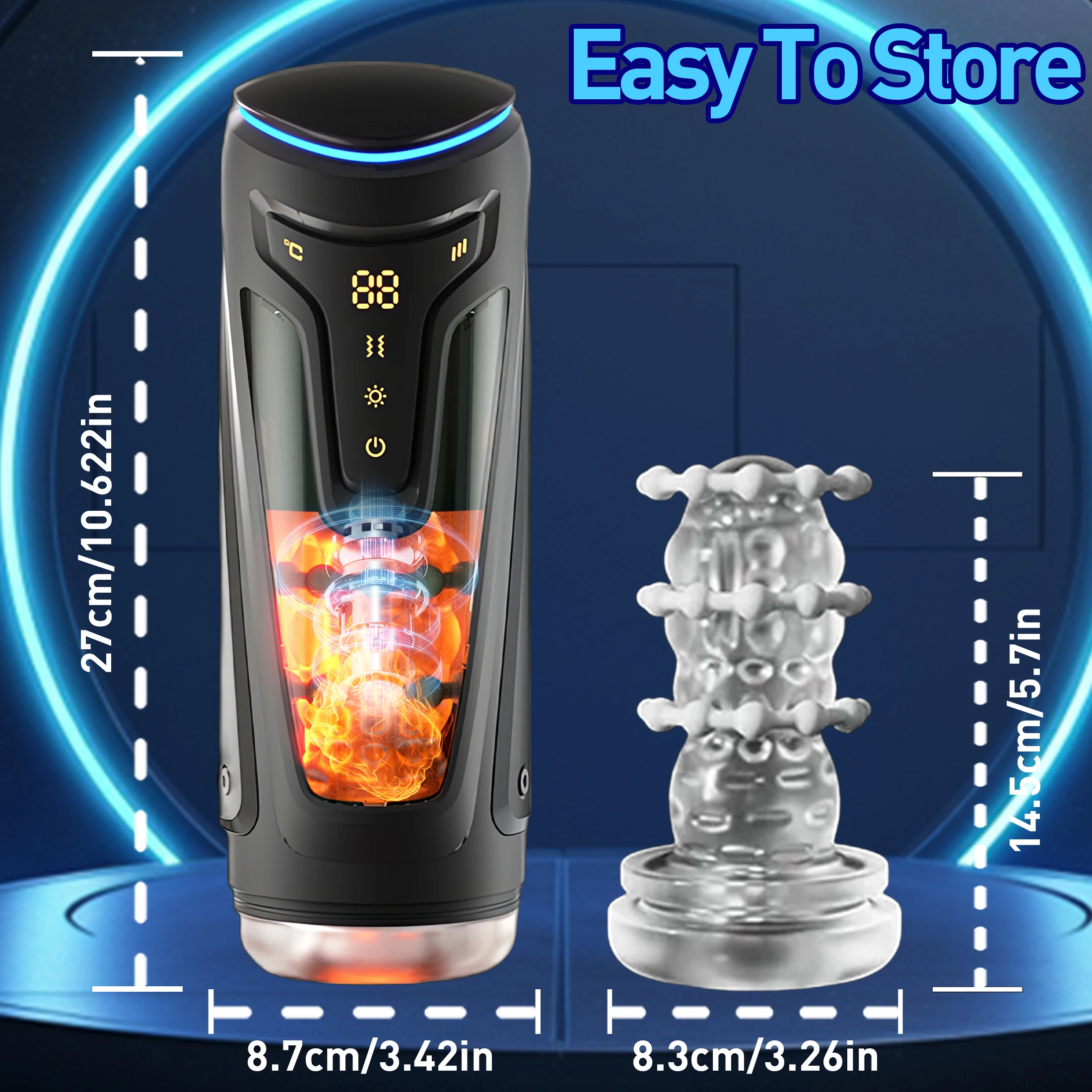 ألعاب جنسية جهاز استمناء كهربائي للرجال يتميز بوظيفة تسخين قابلة للسحب مص وعق تلقائي أداة جنسية عن طريق الفم لعبة جنسية