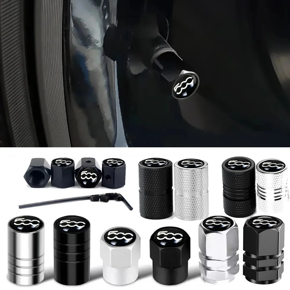 Bouchons de Valve de voiture, 4 pièces/ensemble, pneus de roue, tige de pneu à Air, couvercle de protection pour Fiat 500 500x pour Abarth 500 595 500c 596, accessoires
