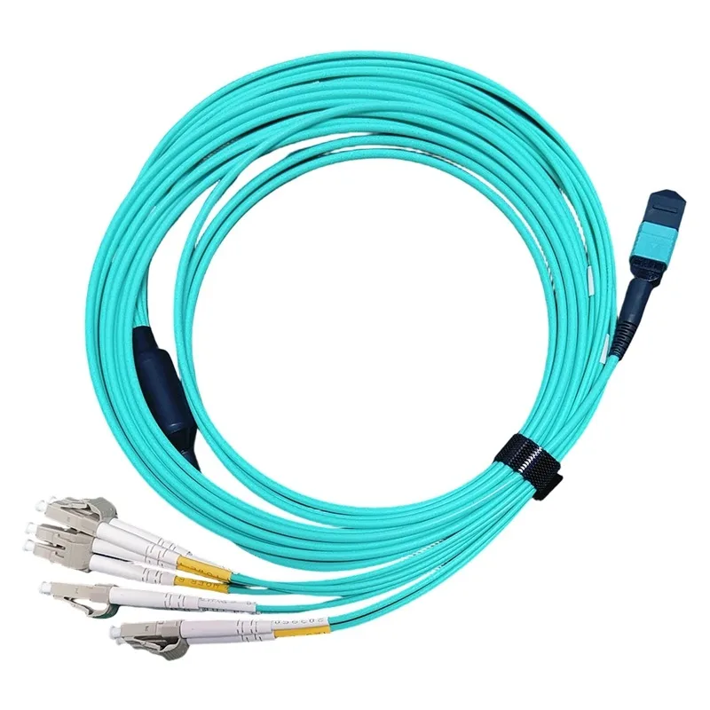 OM3 Fiber 10G Multimode 8-Core MPO/PC to 8LC  Extension Cable  Fiber Optic Patch Cord