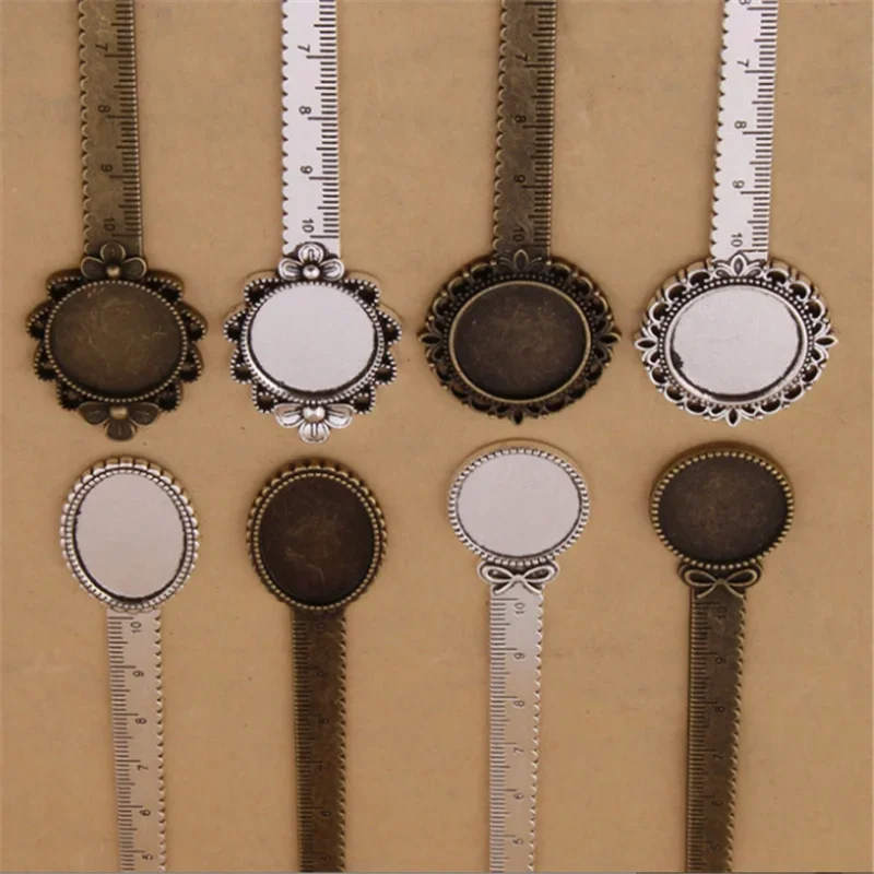 5 sztuk antyczny brąz zakładka Cabochon baza Cameo kopuła puste miejsca Bezel dla 20mm szklany wisiorek z amuletem DIY akcesoria do wyrobu biżuterii — zdjęcie 2