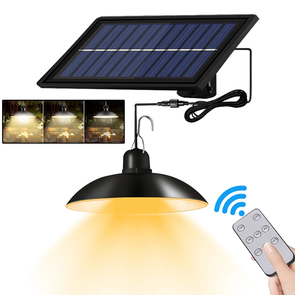 Lampada a sospensione solare Decorazioni per lampadari solari a LED impermeabili per esterni con telecomando per capannone interno