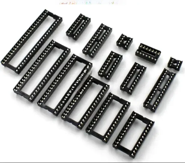 50 sztuk gniazdo IC DIP SIP gniazdo chipowe Pin 2.54mm podziałka 6/8/14/16/18/20/24/28Pin 24/28/32/40Pin szeroki adapter gniazda IC typ lutowania — zdjęcie 2