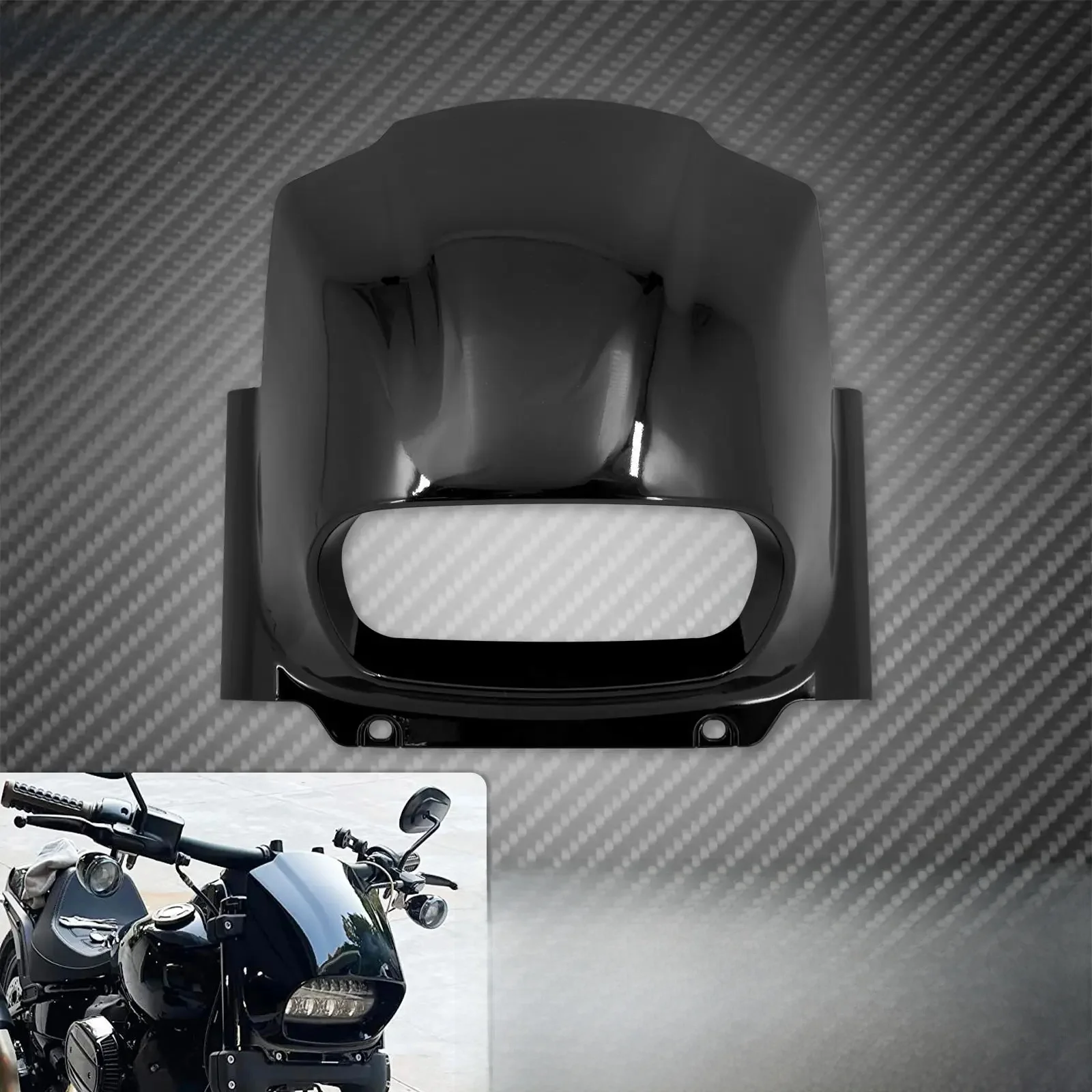 Motorrad Licht Schwarz Scheinwerfer Verkleidung Abdeckung ABS Scheinwerfer Frontscheibe Für Harley Softail Fat Bob FXFBS FXFB 2018-22 2023