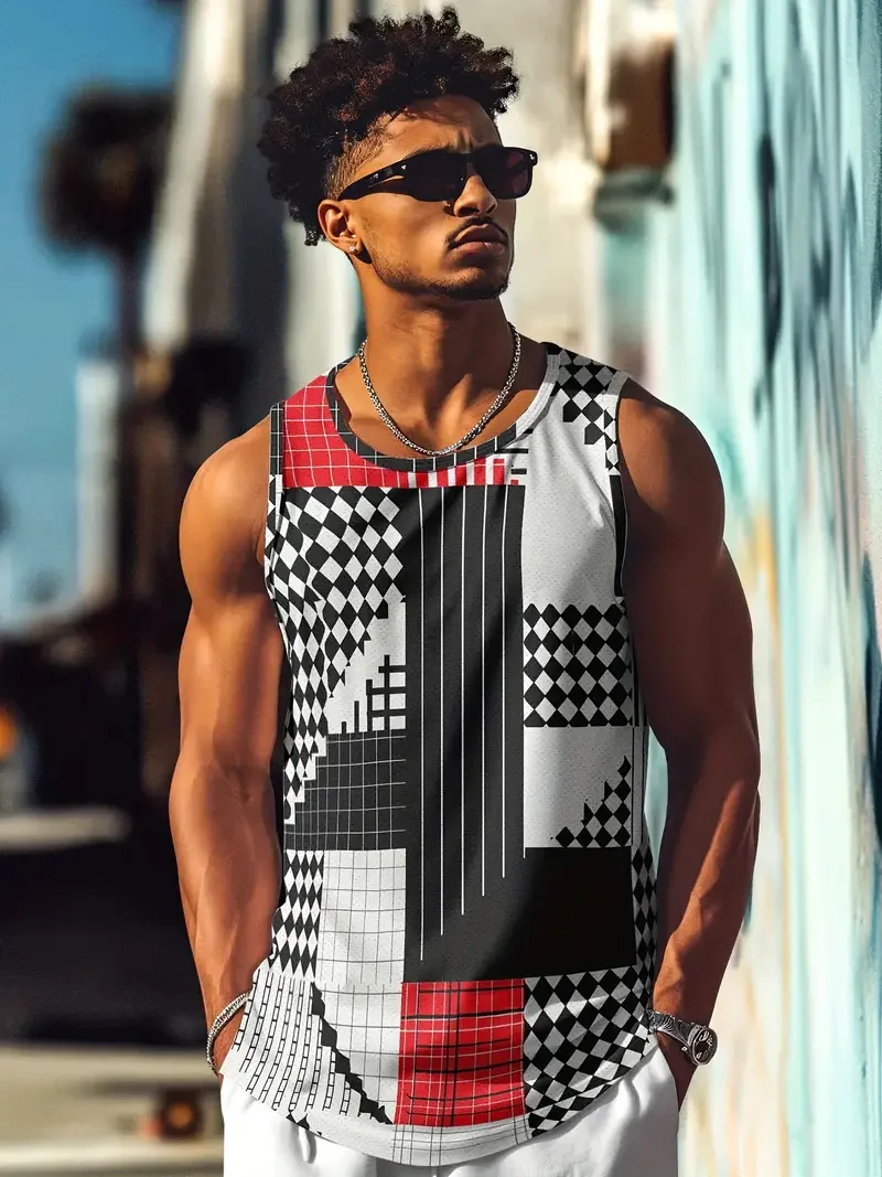 Summer new fresh style men\'s undershirt daily fitness sports street fashion breathable comfortable summer short sleeve
