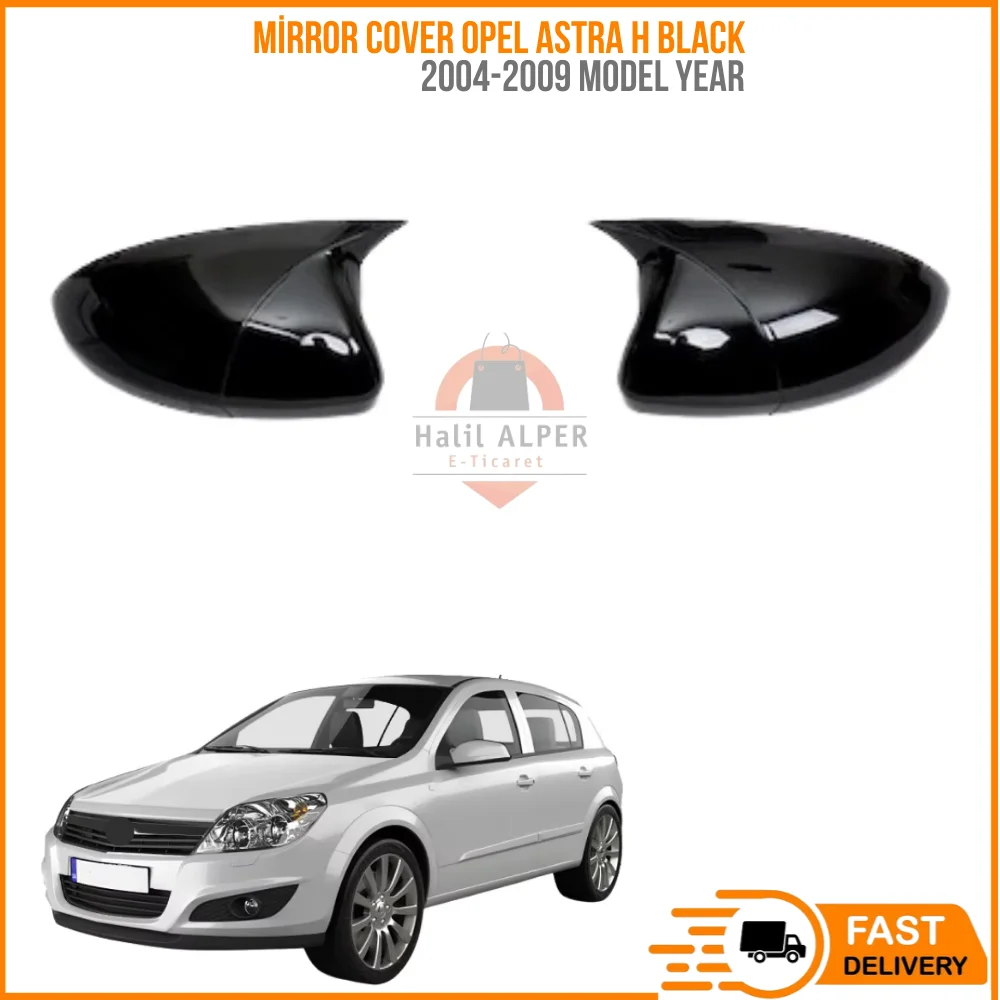 

For Mirror cover Opel Astra H, glossy black, 2004 2005 2006 2007 2008 2009, piano black, left and right-Free Shipping