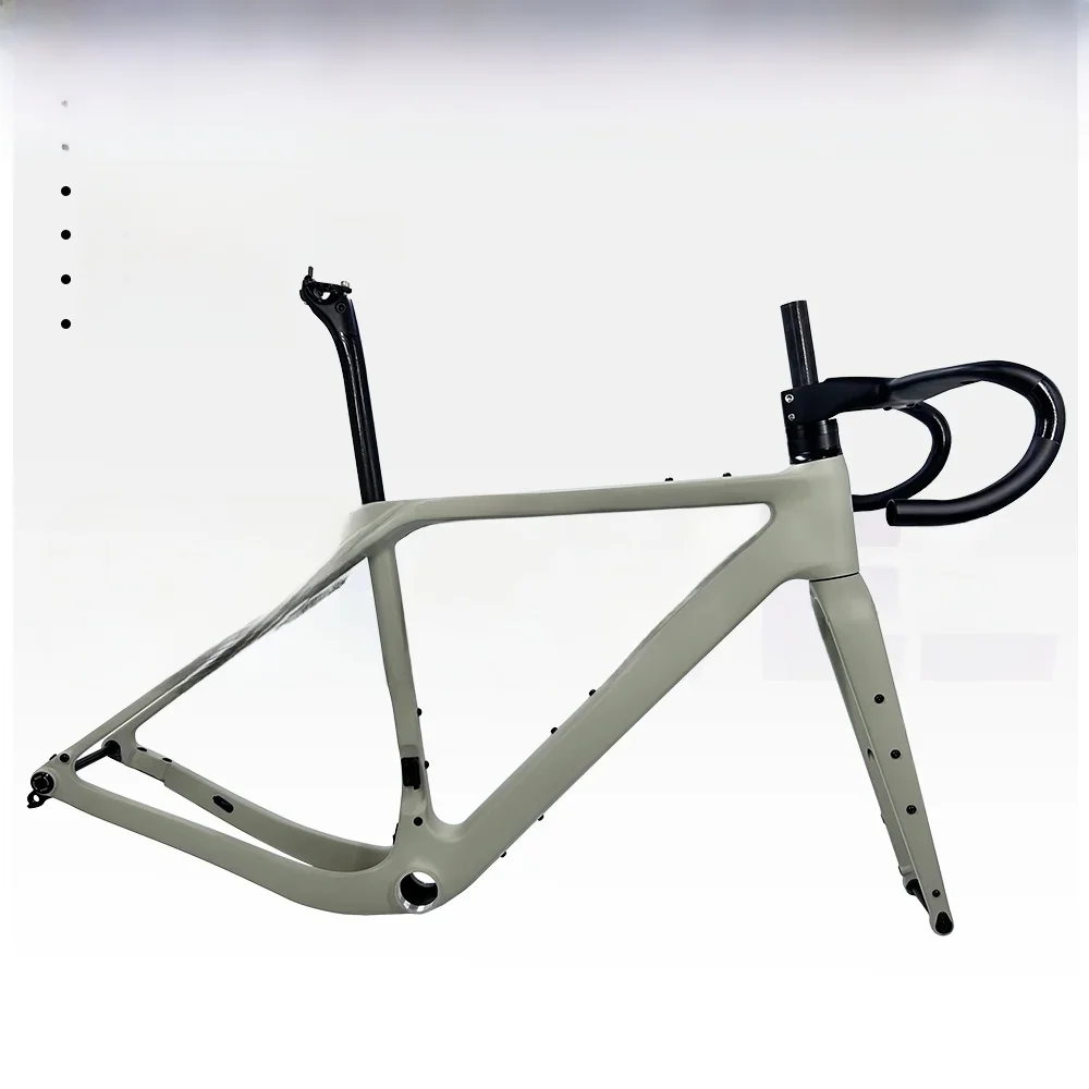 AliExpress FARAOLL 2024 G30U Carbon Gravel Bike Frame UDH Derailleur Hanger Treaded T47 Full Hidden Cable Gravel Frameset Integrated Handlebar