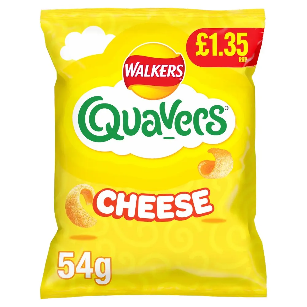 Walkers Quavers Cheese Snacks Crisps Pack of 18 x 54gm