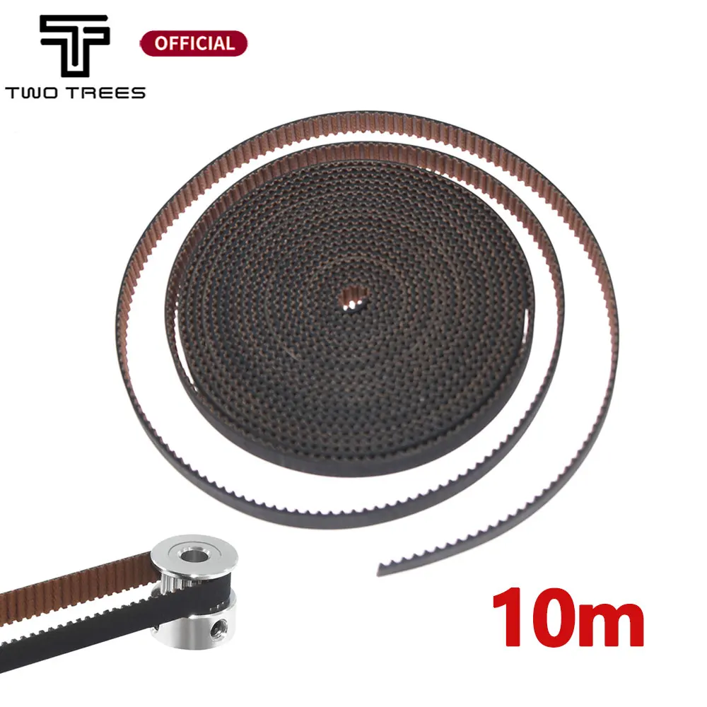 Twotrees 10M/lot Belt Rubber GT2 Open Timing Belt Width 6mm GT2-6mm for 3D Printer RepRap Mendel Rostock CNC GT2 Belt Pulley 10M