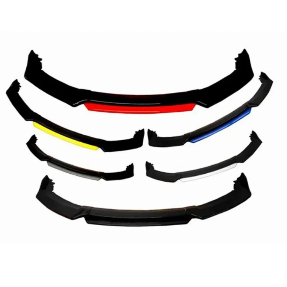 For Peugeot 207 4pcs Gloss Black-Red-Blue Front Bumper Lip Splitter Spoiler body kits Compatible Full Protection Tuning Parts