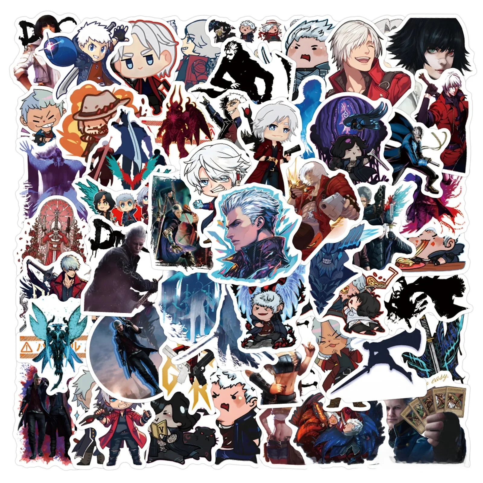 AliExpress NONE 60Pcs Devil Cry Game Graffiti Stickers DIY Luggage Laptop Phone Guitar Car Bike Skateboard Waterproof Decals Kids Toy ﻿