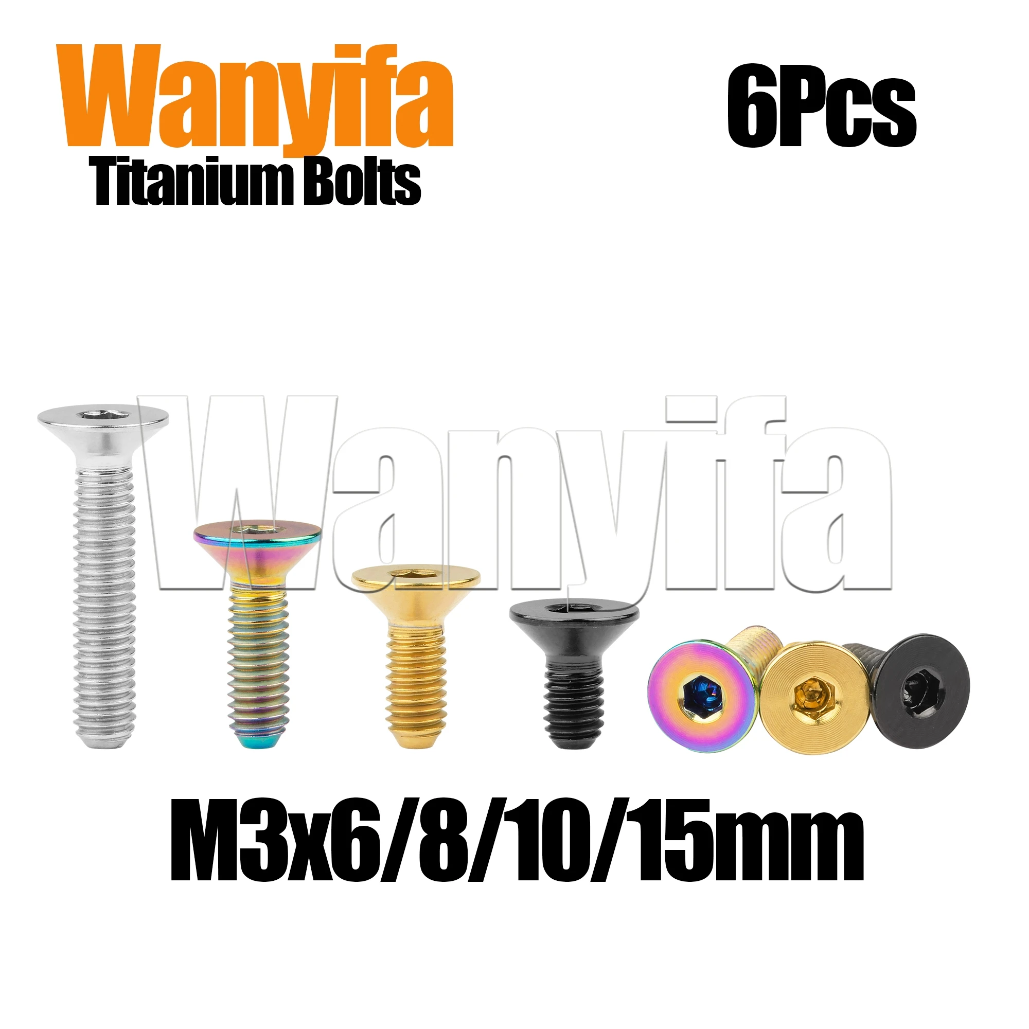 

Wanyifa Titanium Bolt M3x6/8/10/15mm Countersunk Flat Head Allen Screws for Drones, Toys, Model DIY Parts