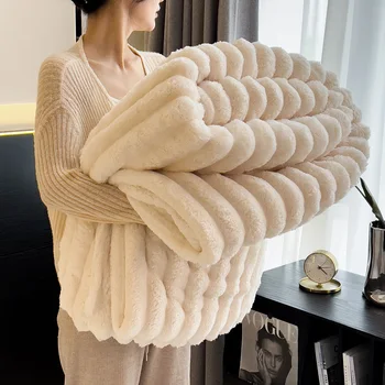 Soft Striped Fleece Blanket 1