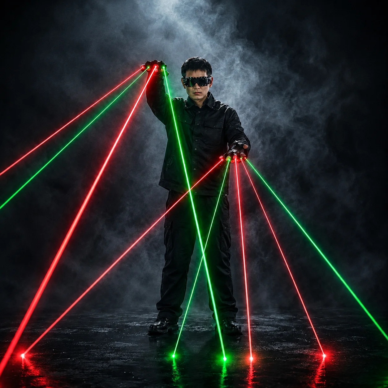 Red and Green Laser Gloves, Singer, DJ Night Dance Props, Christmas Party Light Show, Dancer Performance, High Quality, 2 in 1
