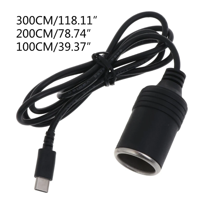 USB C PD Male to 12V 60W Car Cigarette-Lighter Socket Female Converter Cable for 12V Car Powered devices GPS DVR High Quality