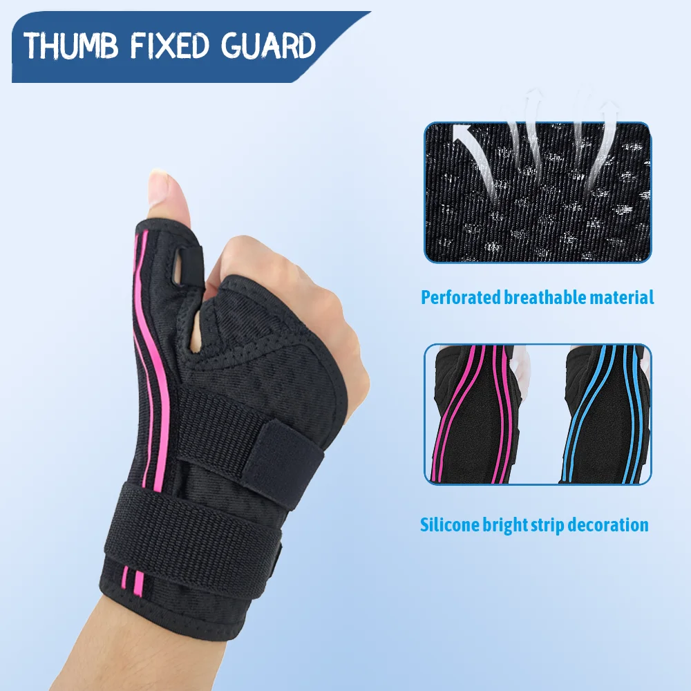 1 PC flexible splint thumb fixation protector for tendonitis and arthritis, breathable thumb sports protector, suitable for l