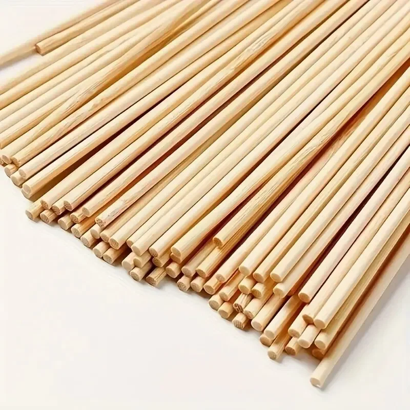 100 sztuk okrągły drewniany patyczek DIY ręcznie robiony materiał modelu budynku pałeczka z litego drewna mały prezent wielkanocny narzędzia do obróbki drewna — zdjęcie 2