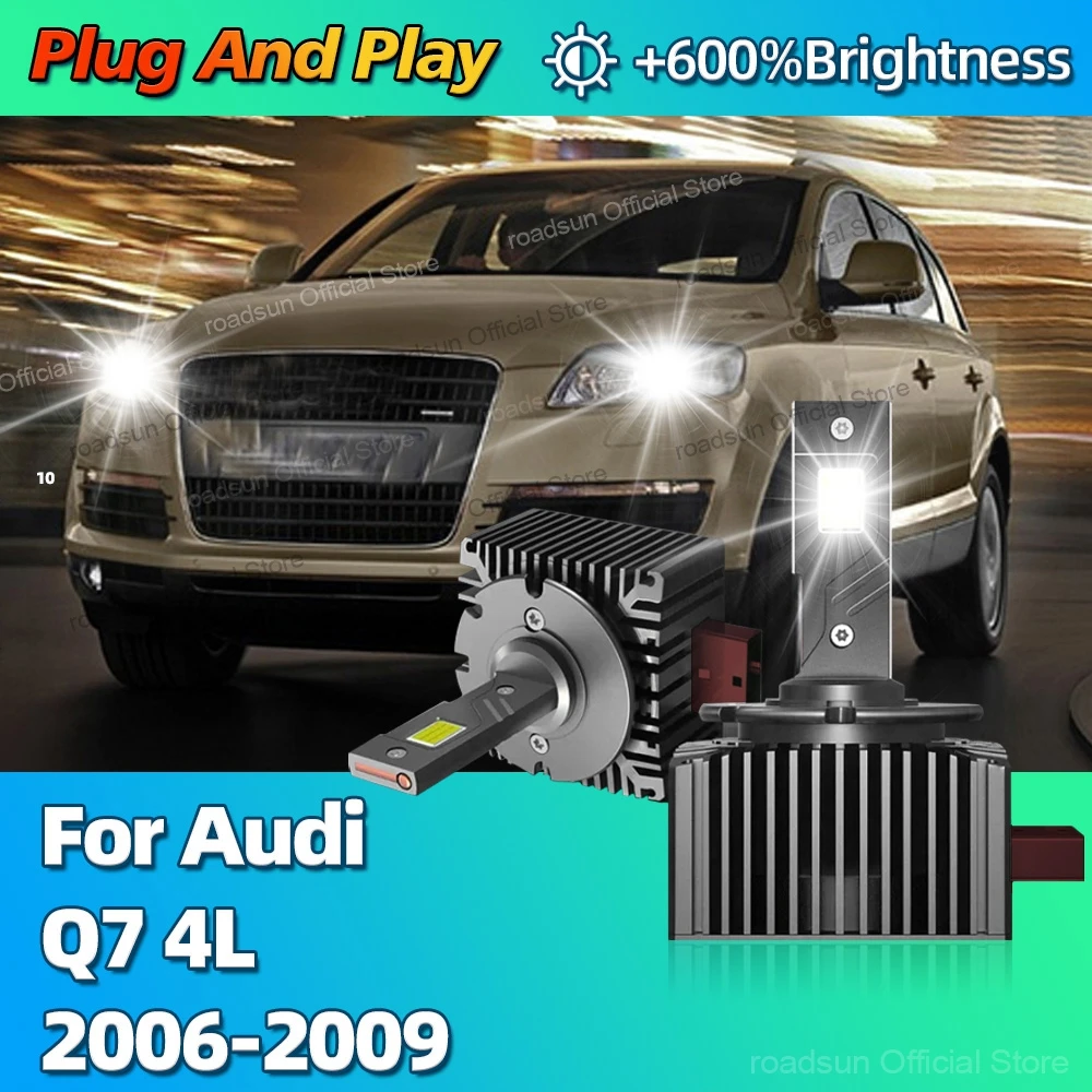 

6000K LED Headlight HID D1S Replacement Canbus Car Light For Audi Q7 4L 2006 2007 2008 2009 Longer Life LED Bulbs