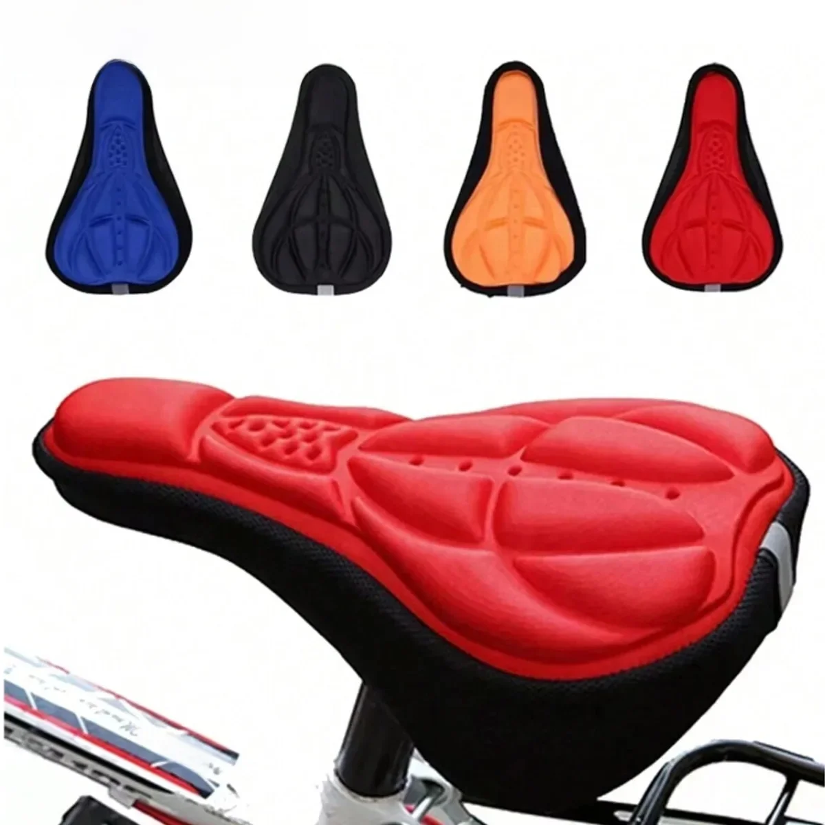 AliExpress pinmoap Mountain Bike 3D Saddle Cover Thickened Comfortable Foam Seat Cushion Super Breathable Silicone Bicycle Seat Cushion Accessories