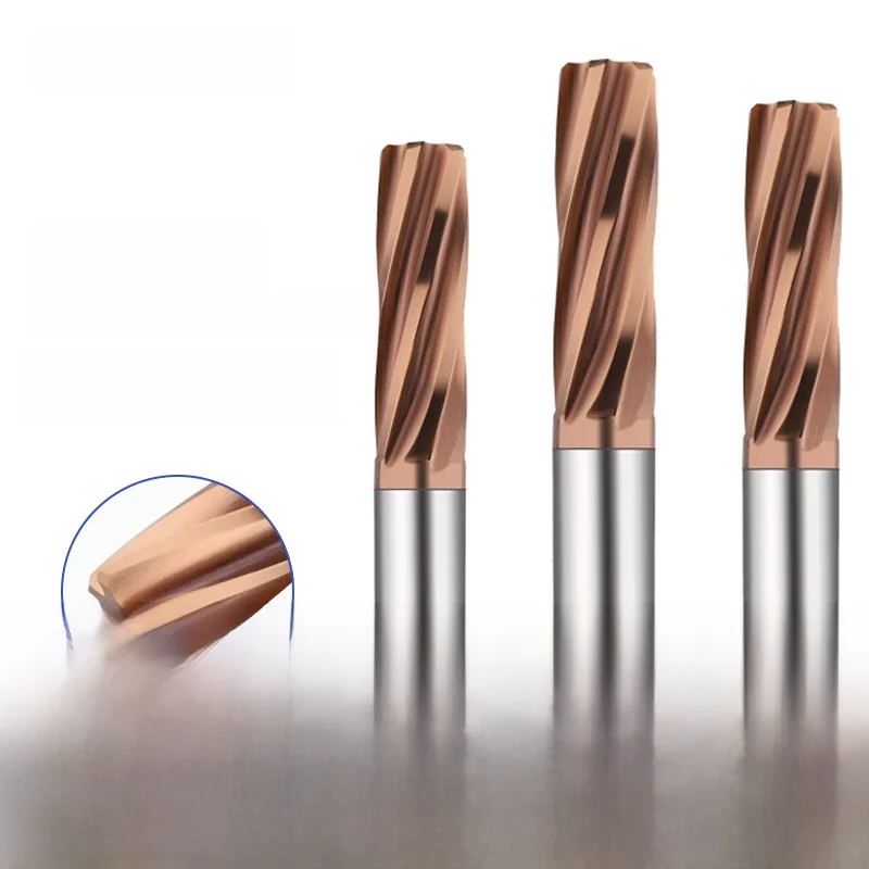 AZZKOR – cannelures en spirale revêtues de carbure H7, tolérance de précision, serrage de précision, 6 cannelures pour métal HRC65