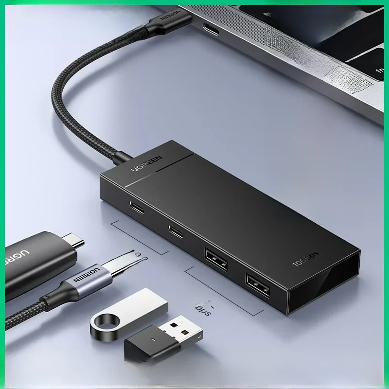 UGREEN USB C HUB 10 Gb/s Type-C 3.2 Gen2 Rozdzielacz USB USB C USB A Hub 4 porty USB 3.2 do MacBooka Pro Air Adapter wieloportowy typu C — zdjęcie produktu 7