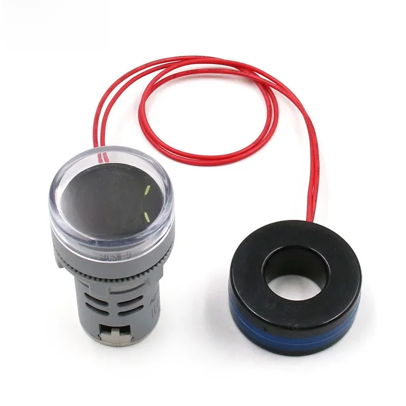 22mm AC 20-500V 0-100A okrągły Mini amperomierz woltomierz cyfrowy amperomierz napięcie Volt miernik testowy podwójna lampa LED wskaźnik lampa na pilota światła — zdjęcie 2