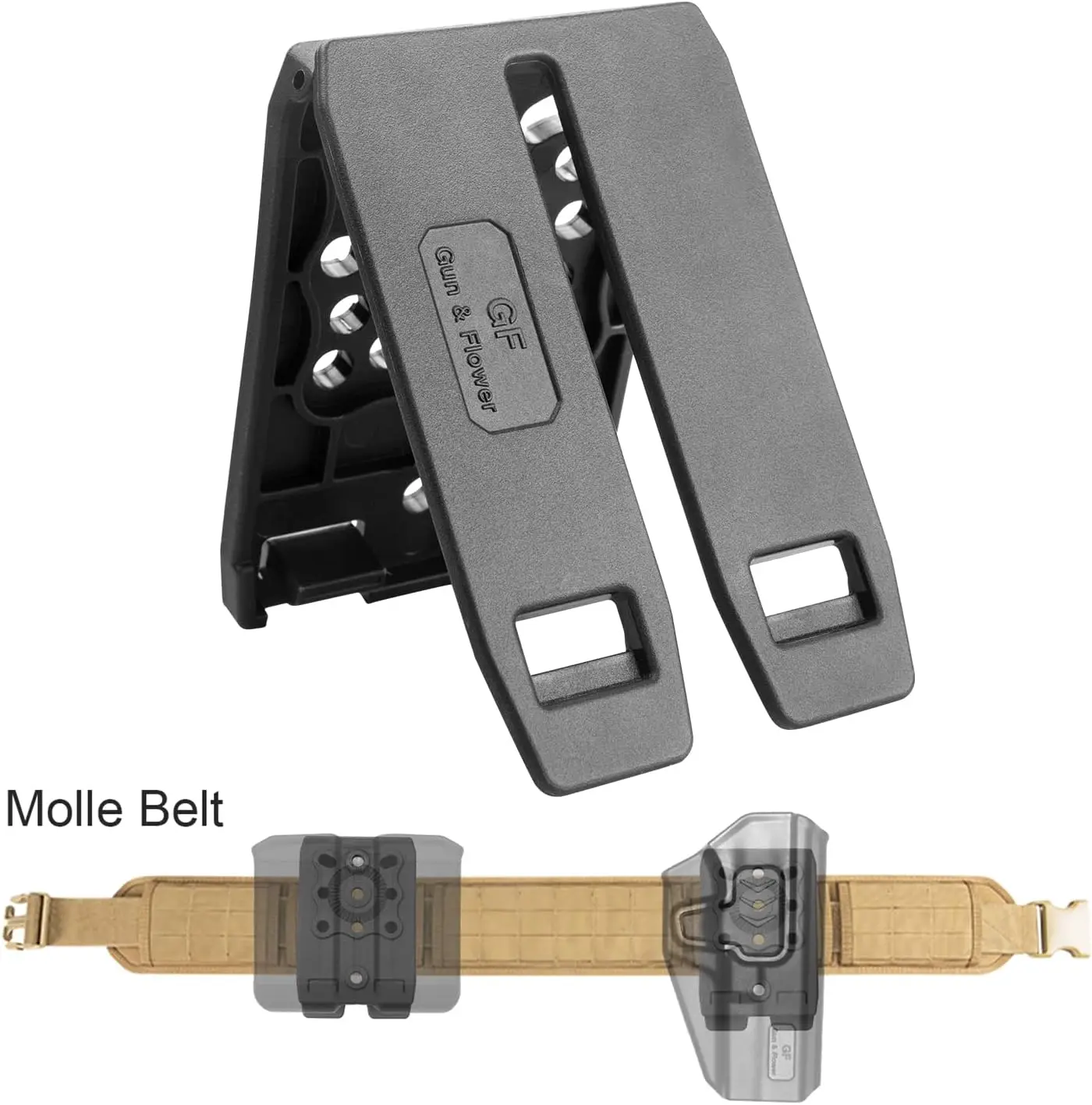 Adaptador MOLLE Gun&Flower polímero para fundas pistolera y revistas tácticas - imagen 2