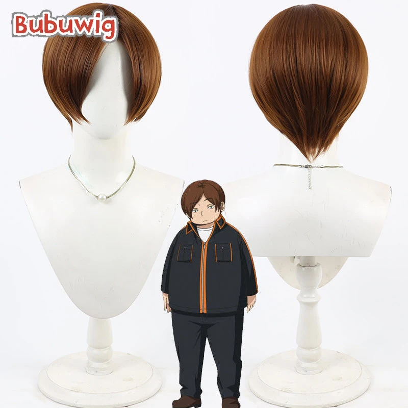 

Bubuwig Synthetic Hair Raizō Terashima Cosplay Wigs World Trigger Raizō Terashima 30cm Short Straight Brown Wig Heat Resistant