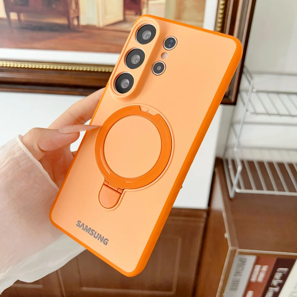 360 ° Drehbare Magnetische Metallhalterung Silikon-Handyhülle für Samsung S26 S25 S24 S22 Ultra S26 Plus A57 für Magsafe Cover – Detail 11