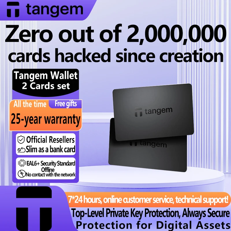 Tangem Wallet Safe and Cold Hardware Wallet Encrypted Digital Currency Assets Block Chain Private Key Support Multi-Chain Open Source Tangem Hardware Wallet Cold Wallet Protect and Store Crypto Digital Assets Btc Eth Usdt and Other Offline Blockchain Encrypted Currency Storage