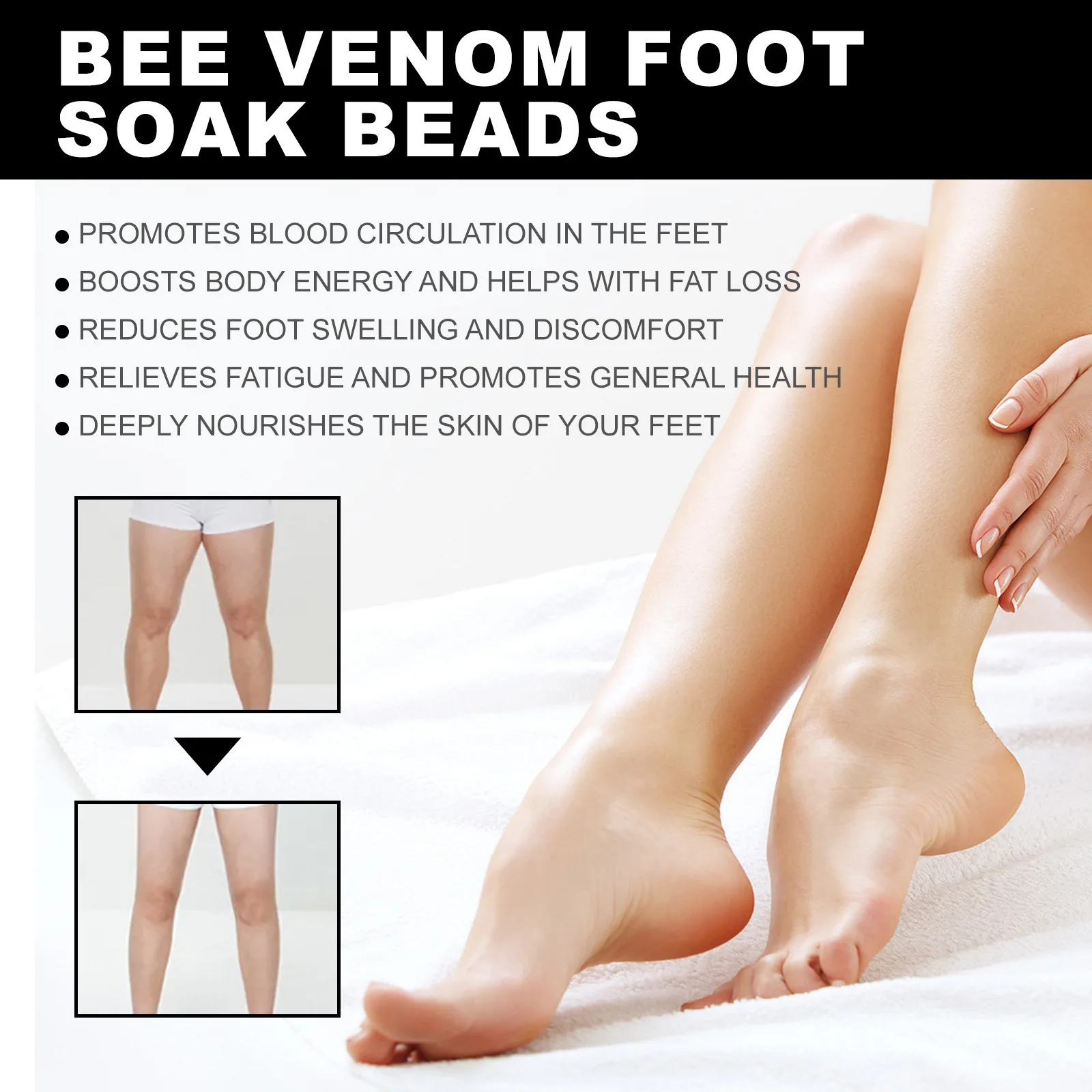 Bee Venom Foot Soak Fat Burning Shaping Relief Varicose Veins Dehumidification Improve Insomnia Anti Fatigue Slimming Foot Care