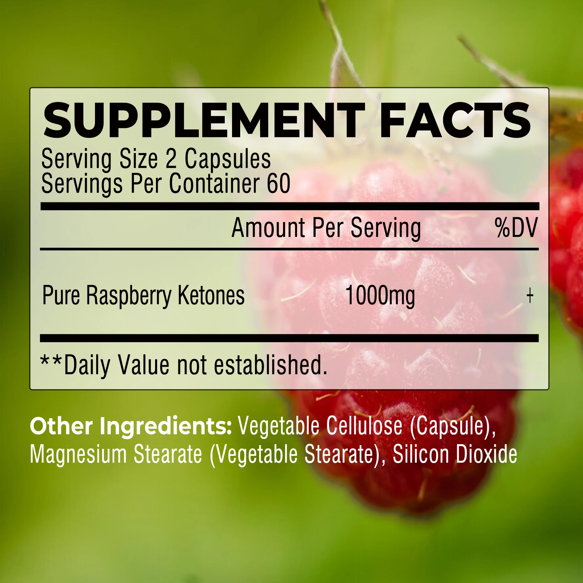 Raspberry Ketones Supplement - Weight Management, Appetite Suppressant, Fat Burning, Metabolism Boosting - 120 Capsules