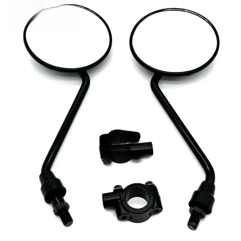 AliExpress HLMORTO 1 Pair Universal Motorcycle Rounded Side Back View Mirror With Mount Clamp Motorbike E-bike Scooter 10mm 8mm Rearview Mirrors