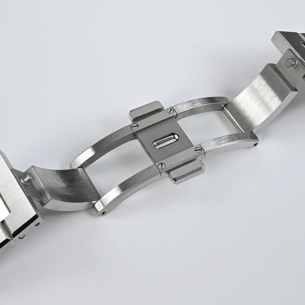 San Martin Watch Bracelet High Quality 316L Solid Stainless Steel Watch Parts 20mm Butterfly Clasp For SN026-G-C
