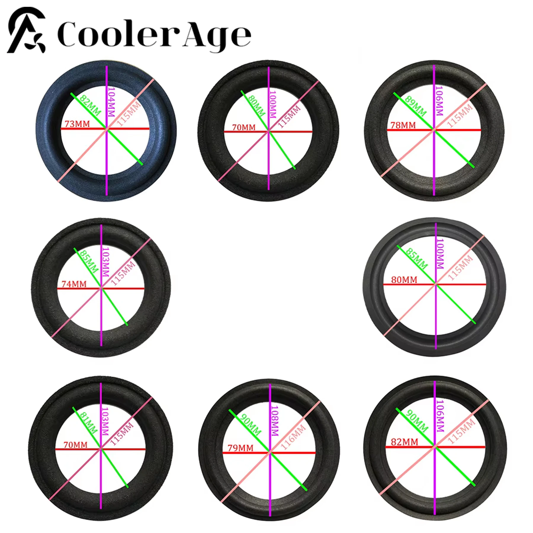 Speaker Foam Surround Edge Rings Repair Kit 4.5 Inches DIY Speaker Surround Repair Foam Replacement