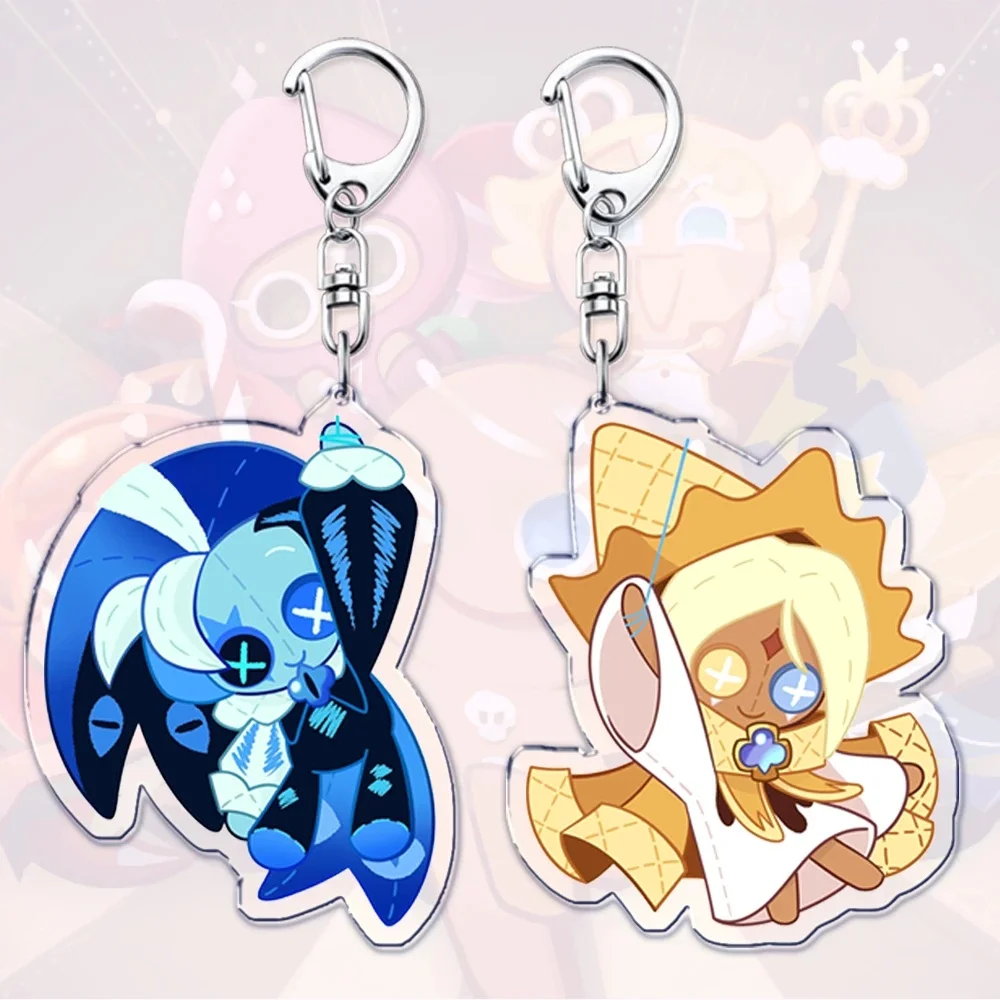 Porte-clés figurines de biscuits mignons, pour sac, ombre, lait, vanille Pure, farine mystique, bonbons, pomme, bijoux, cadeaux de jeu